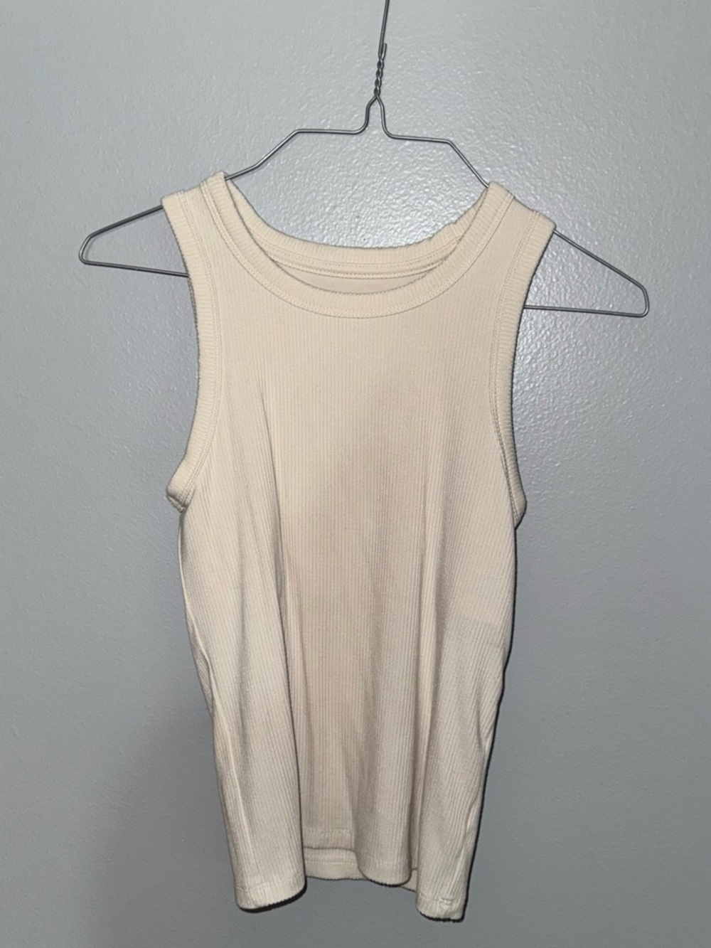 aerie/OFFLINE Cream Ribbed Tank Top